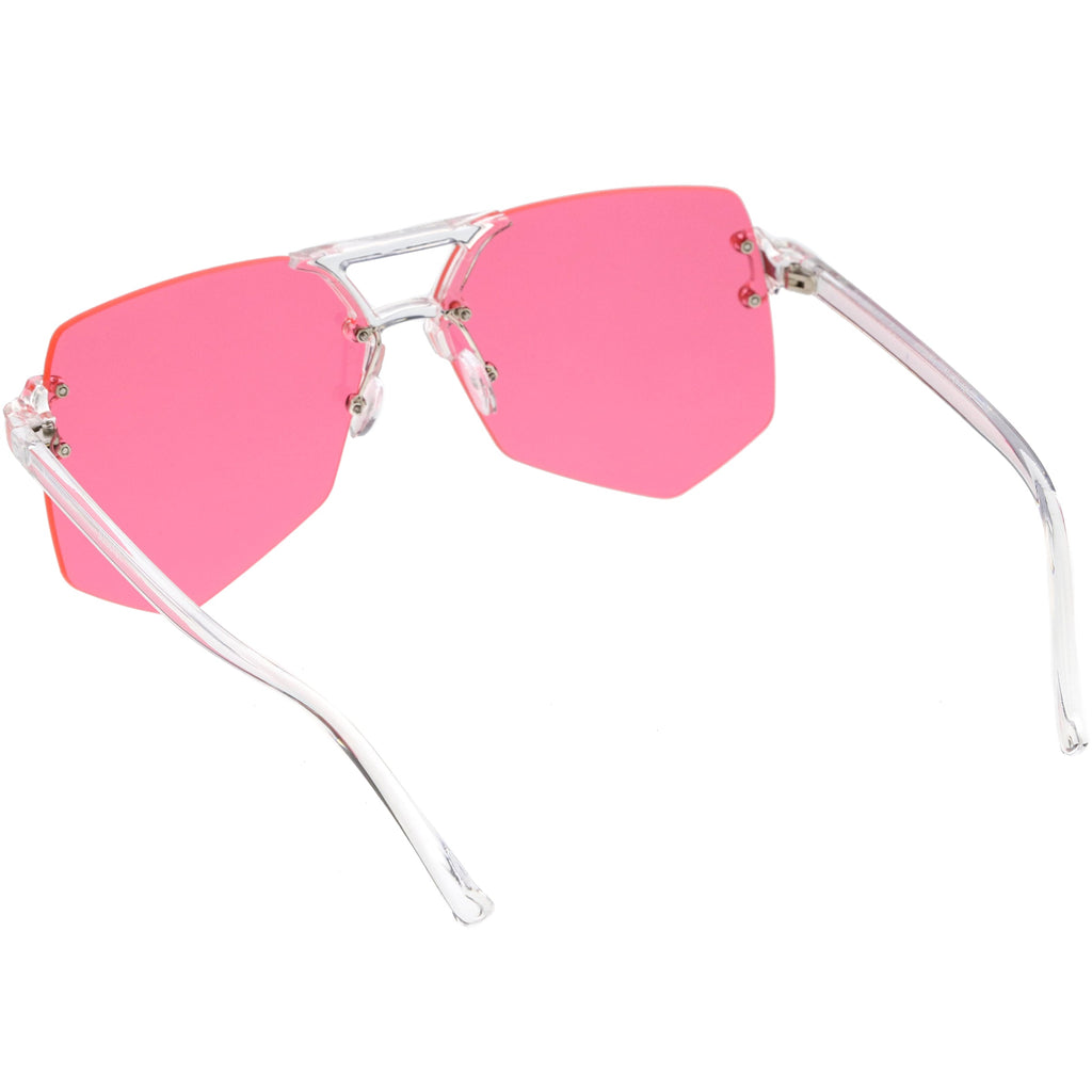 Retro Oversize Color Tone Flat Lane Aviator Sunglasses C710