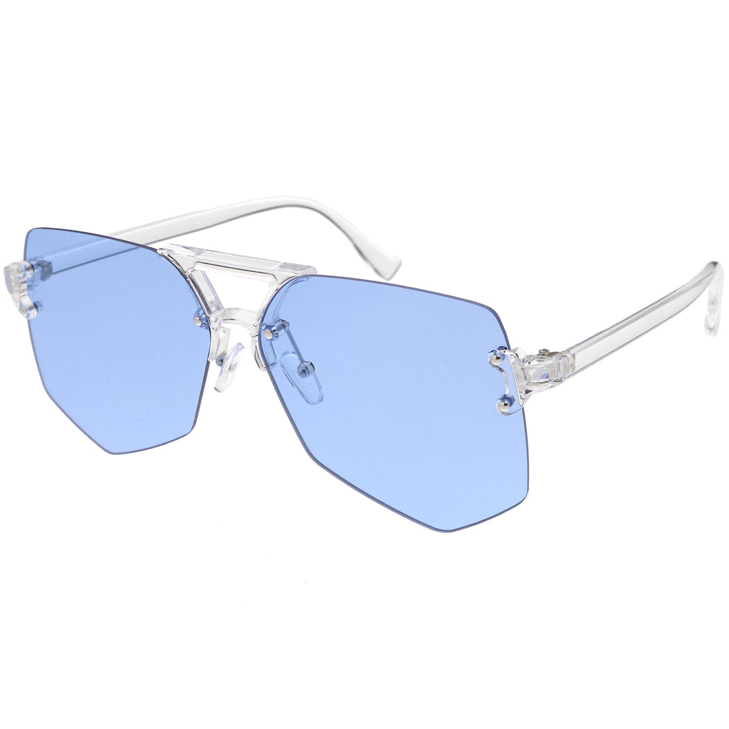 Retro Oversize Color Tone Flat Lane Aviator Sunglasses C710