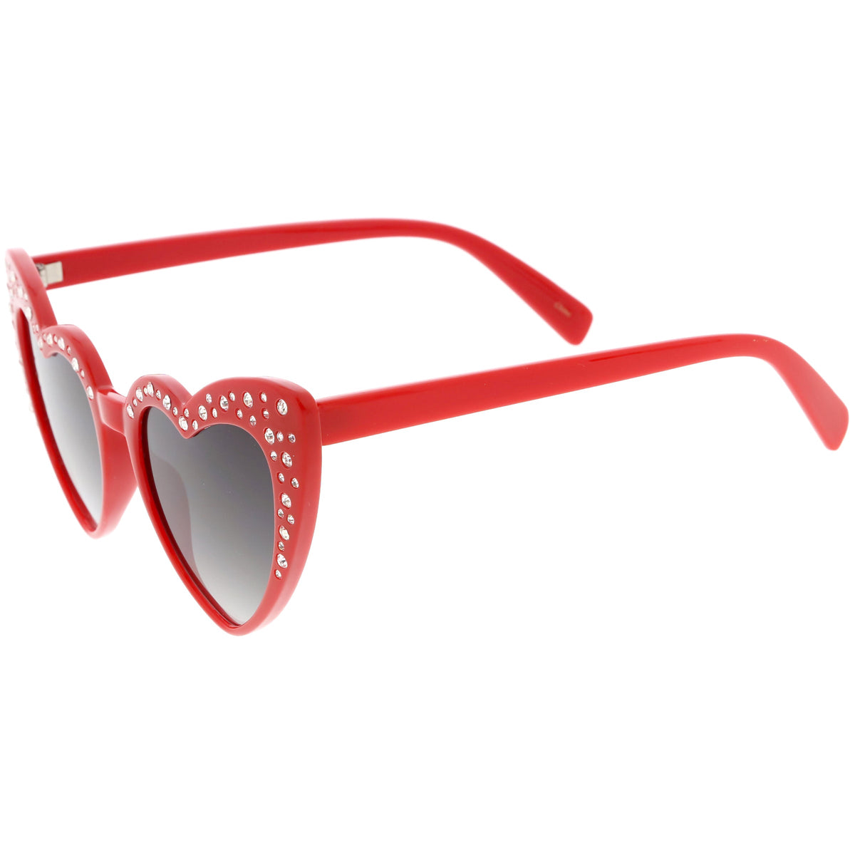 Women's Oversize Rhinestone Heart Shape Sunglasses C711