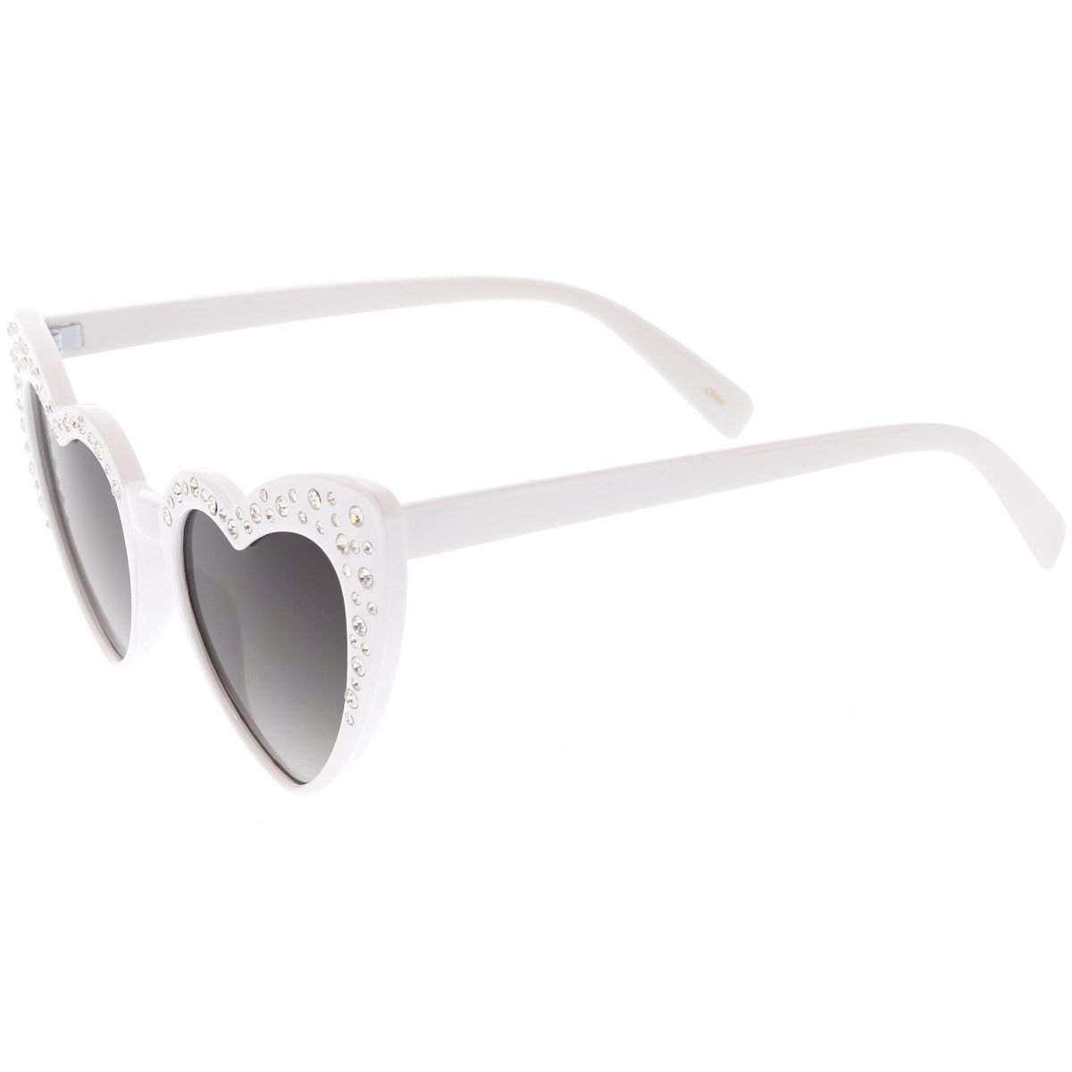 Women's Oversize Rhinestone Heart Shape Sunglasses C711