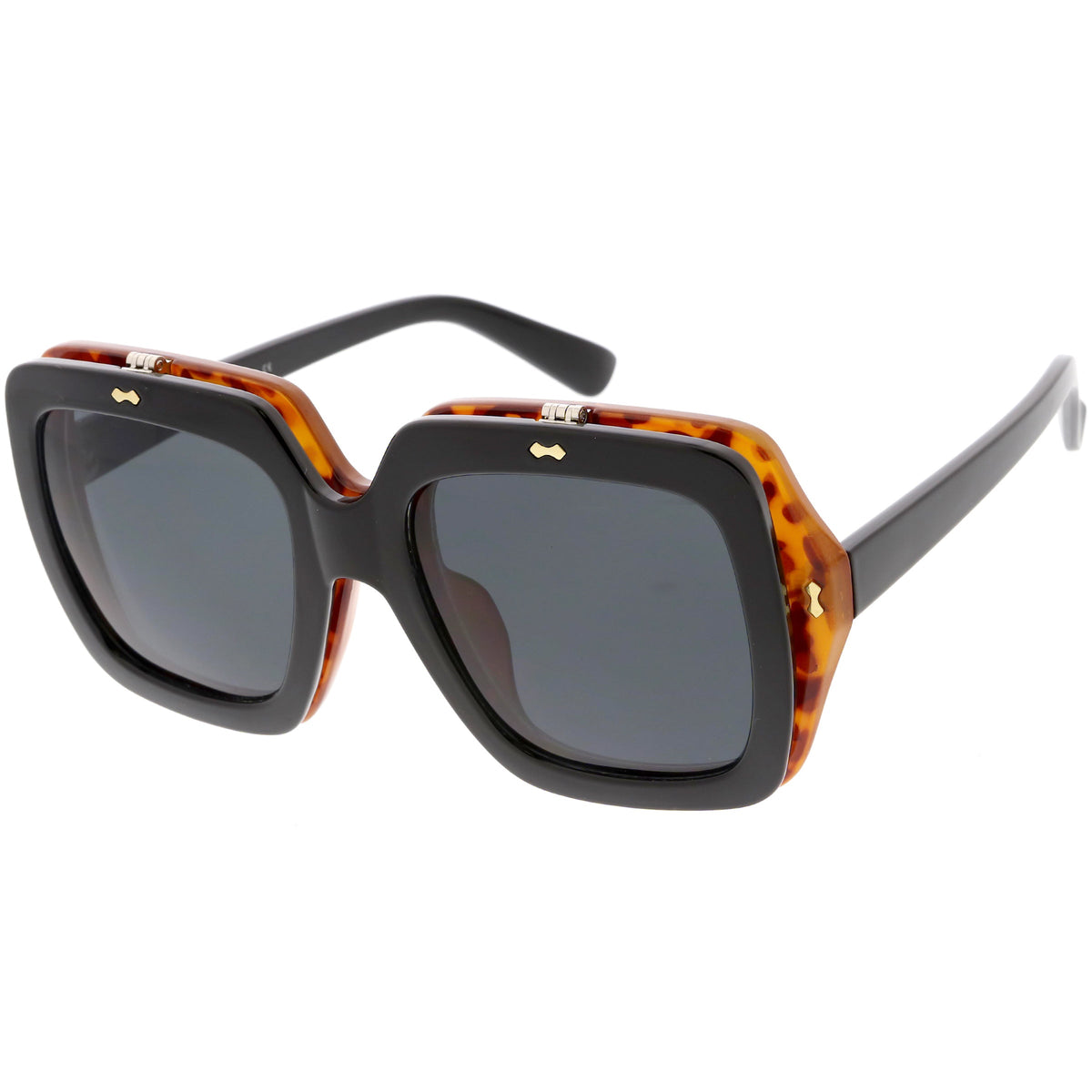 Retro European Oversize Flip Up Square Sunglasses C713
