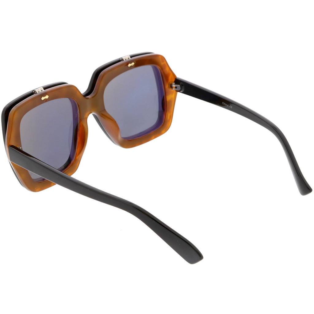 Retro European Oversize Flip Up Square Sunglasses C713