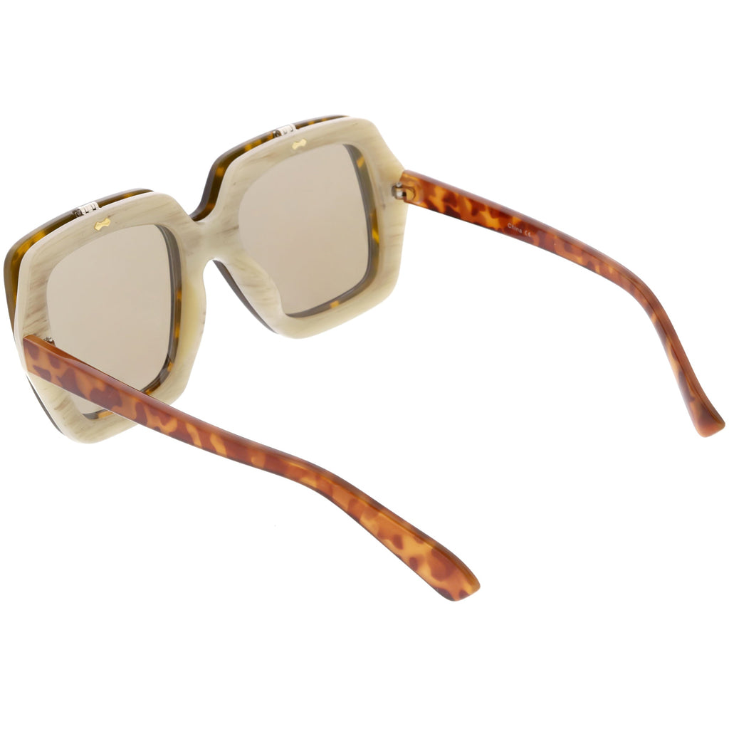 Retro European Oversize Flip Up Square Sunglasses C713