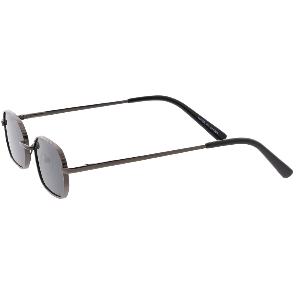 Retro Small 1990's Rectangle Flat Lens Metal Sunglasses C720