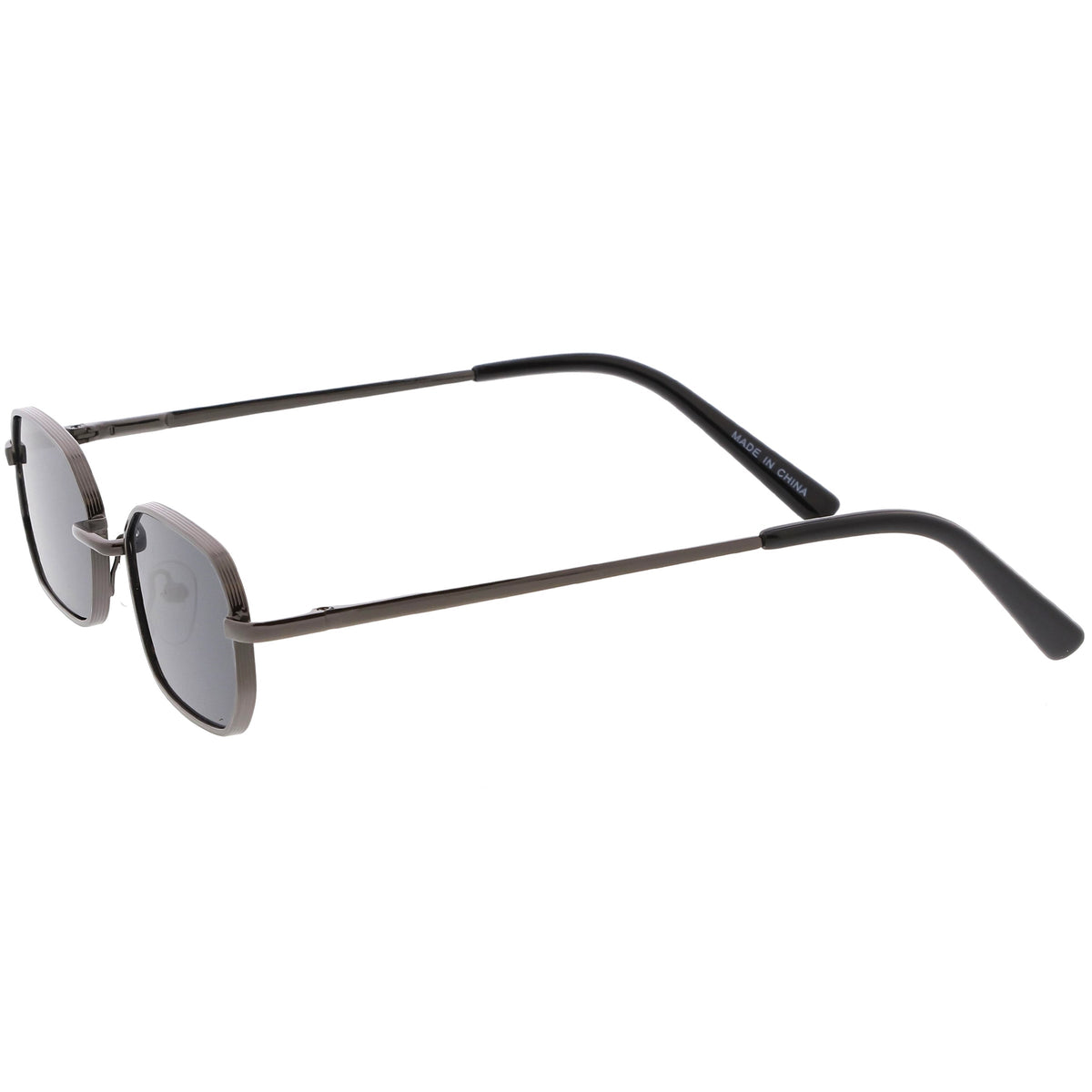Retro Small 1990's Rectangle Flat Lens Metal Sunglasses C720