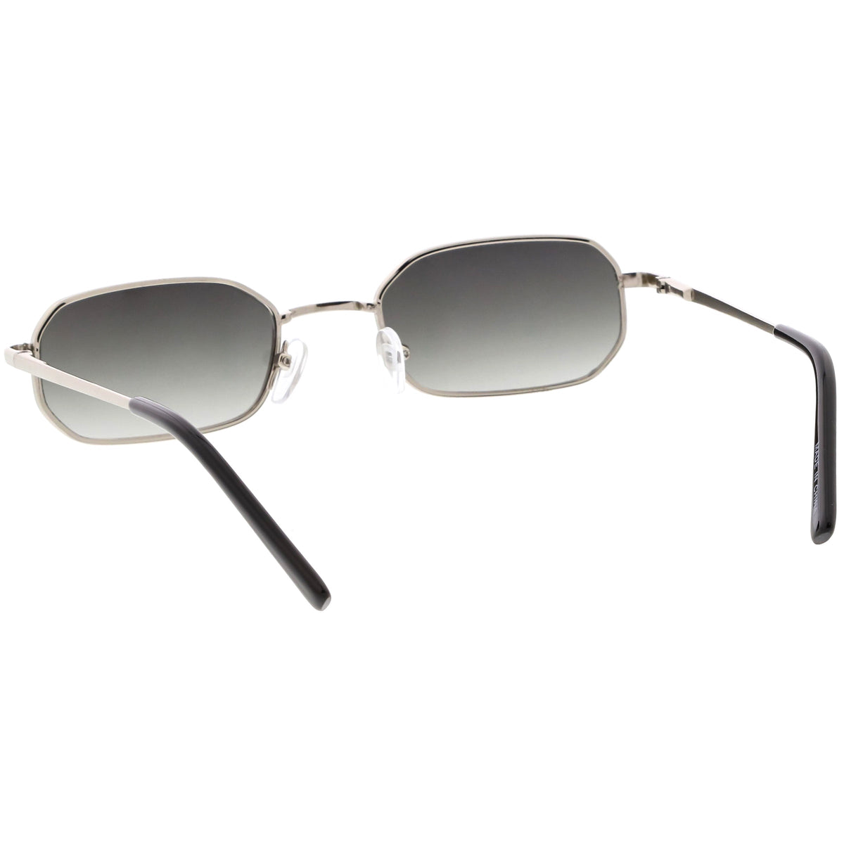Retro Small 1990's Rectangle Flat Lens Metal Sunglasses C720