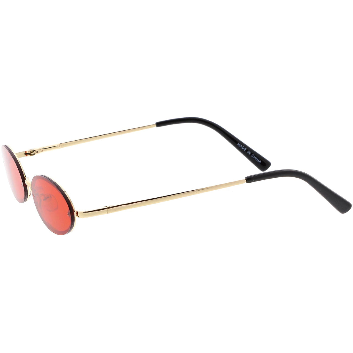 Retro Small 1990's Jewel Cut Oval Color Tone Sunglasses C723