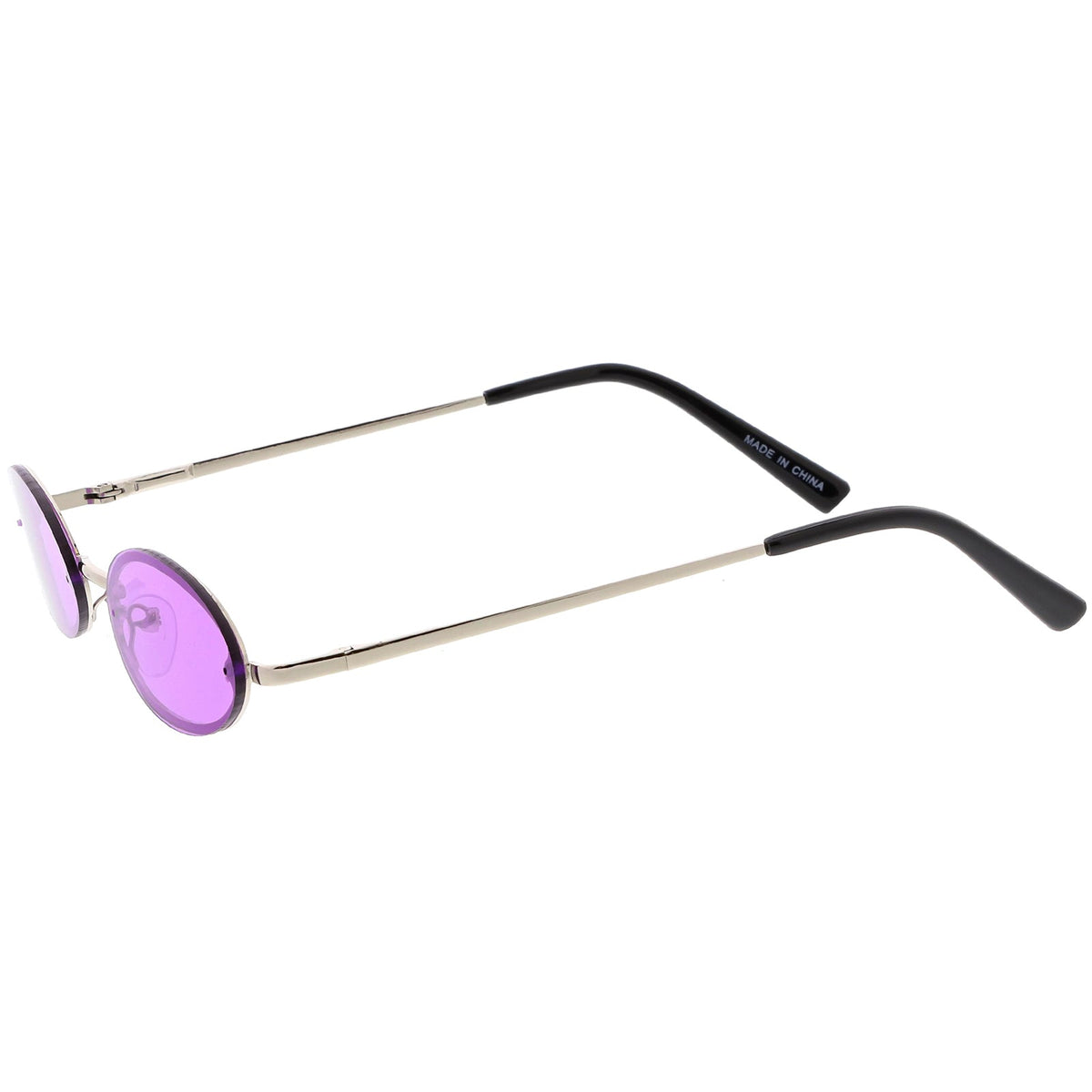 Retro Small 1990's Jewel Cut Oval Color Tone Sunglasses C723