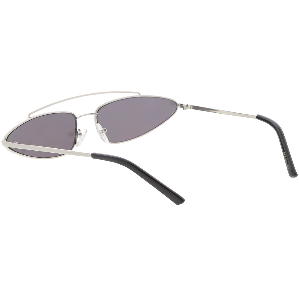 Retro 1990's Slim Triangle  Color Tone Flat Lens Sunglasses C725