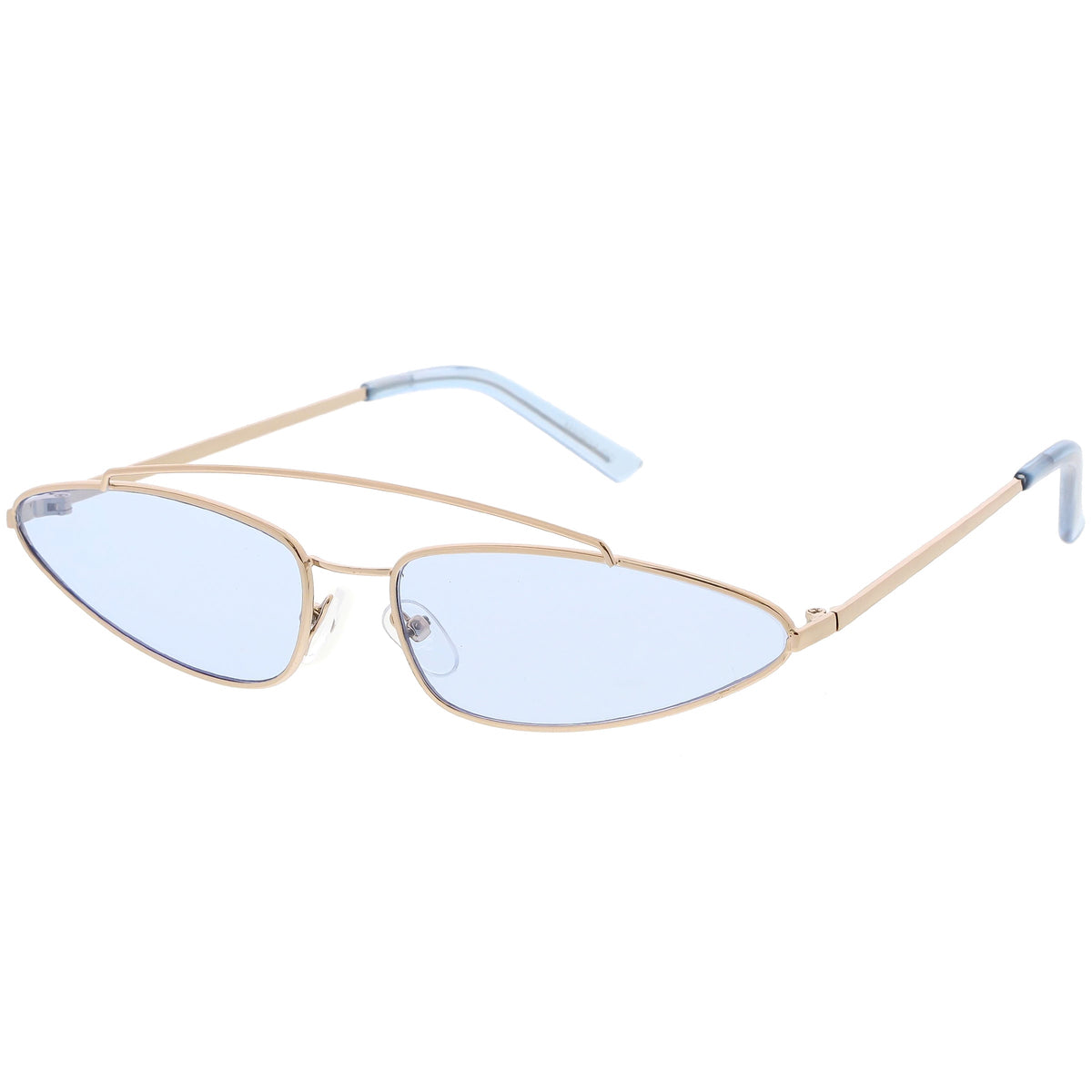 Retro 1990's Slim Triangle  Color Tone Flat Lens Sunglasses C725