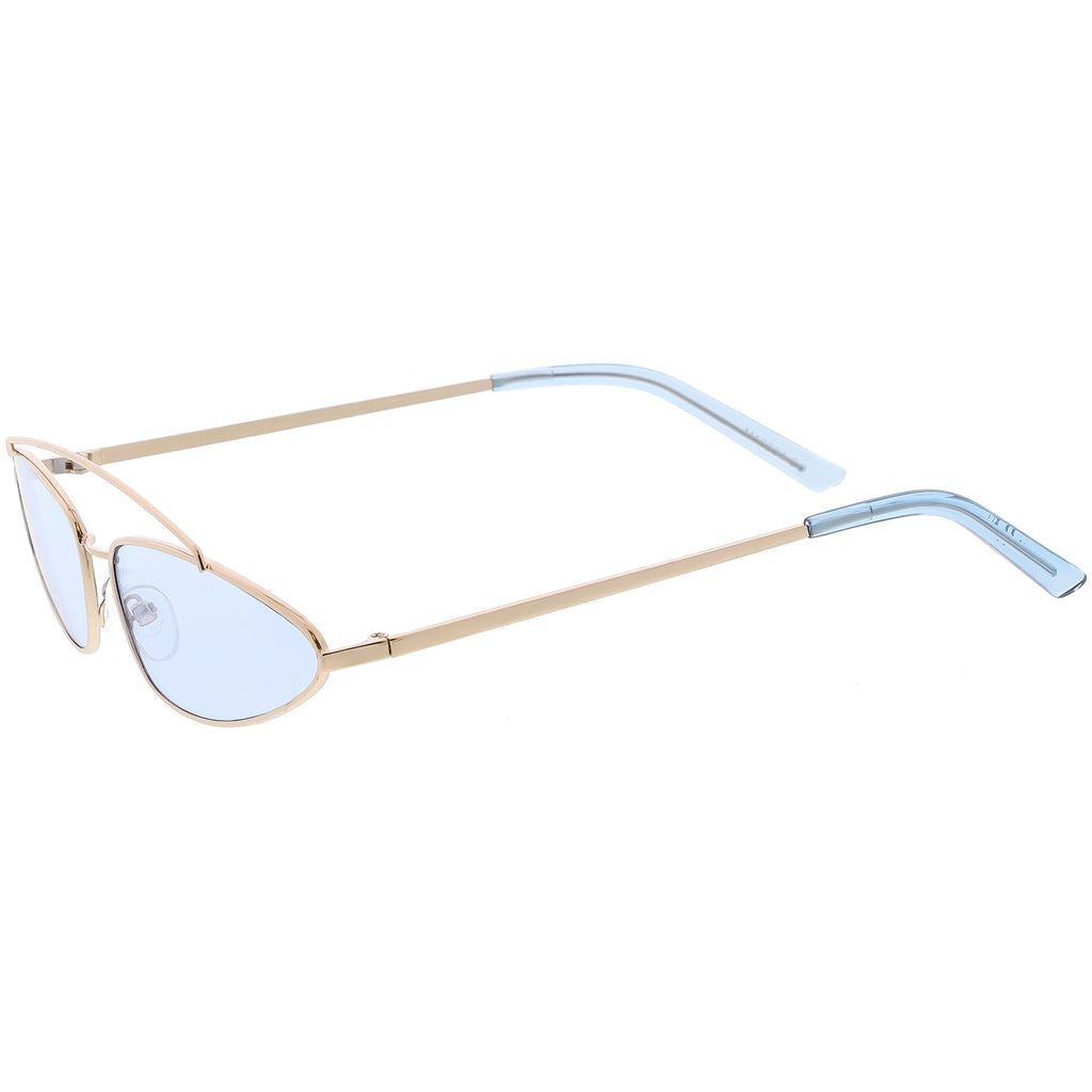 Retro 1990's Slim Triangle  Color Tone Flat Lens Sunglasses C725