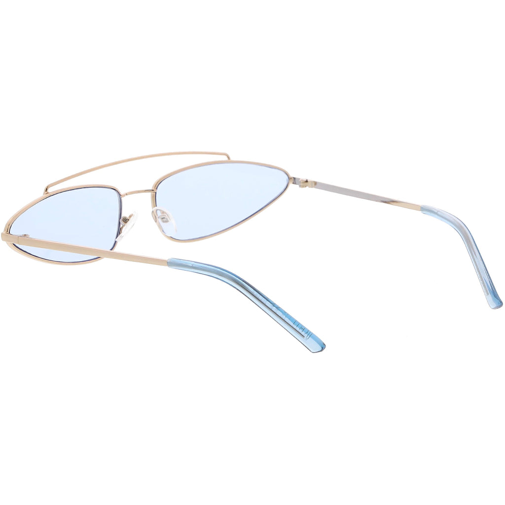 Retro 1990's Slim Triangle  Color Tone Flat Lens Sunglasses C725