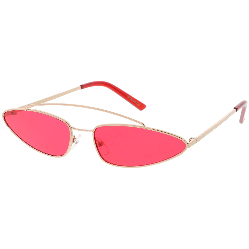 Retro 1990's Slim Triangle  Color Tone Flat Lens Sunglasses C725