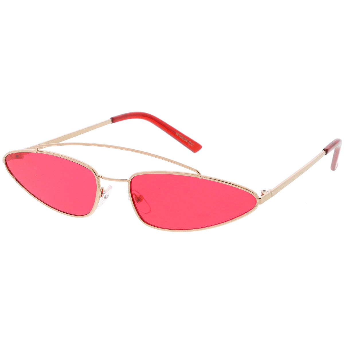 Retro 1990's Slim Triangle  Color Tone Flat Lens Sunglasses C725