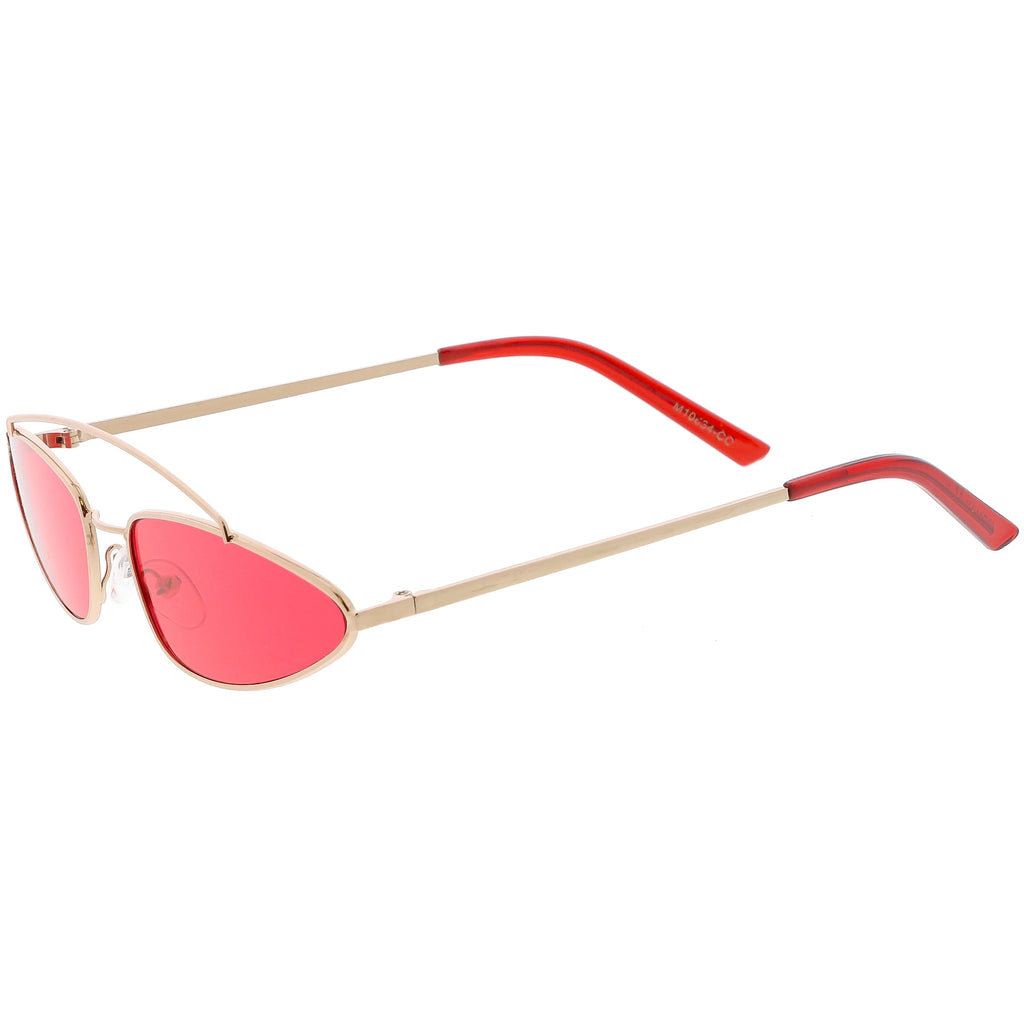 Retro 1990's Slim Triangle  Color Tone Flat Lens Sunglasses C725