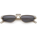 Retro Modern Low Temple Narrow Flat Top Sunglasses C731