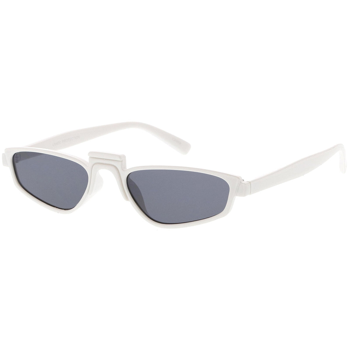 Retro Modern Low Temple Narrow Flat Top Sunglasses C731