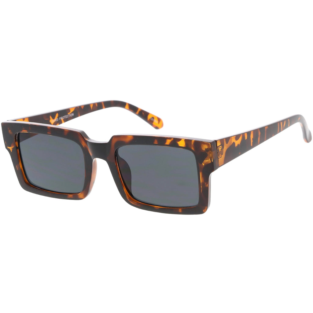 Retro Modern Square Flat Lens Flat Top Sunglasses C732