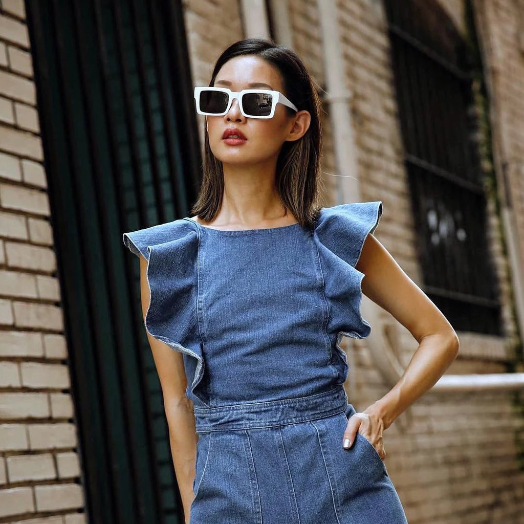 Retro Modern Square Flat Lens Flat Top Sunglasses C732