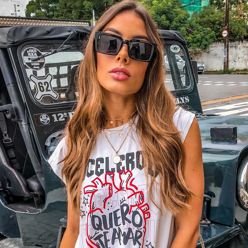 Retro Modern Square Flat Lens Flat Top Sunglasses C732