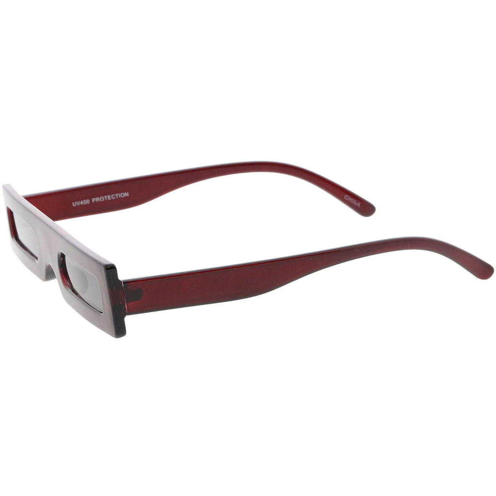 Novelty Retro Punk Square Flat Top Thin Lens Sunglasses C733