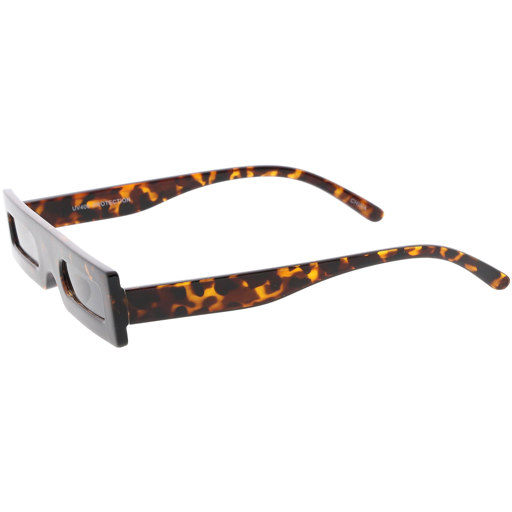 Novelty Retro Punk Square Flat Top Thin Lens Sunglasses C733