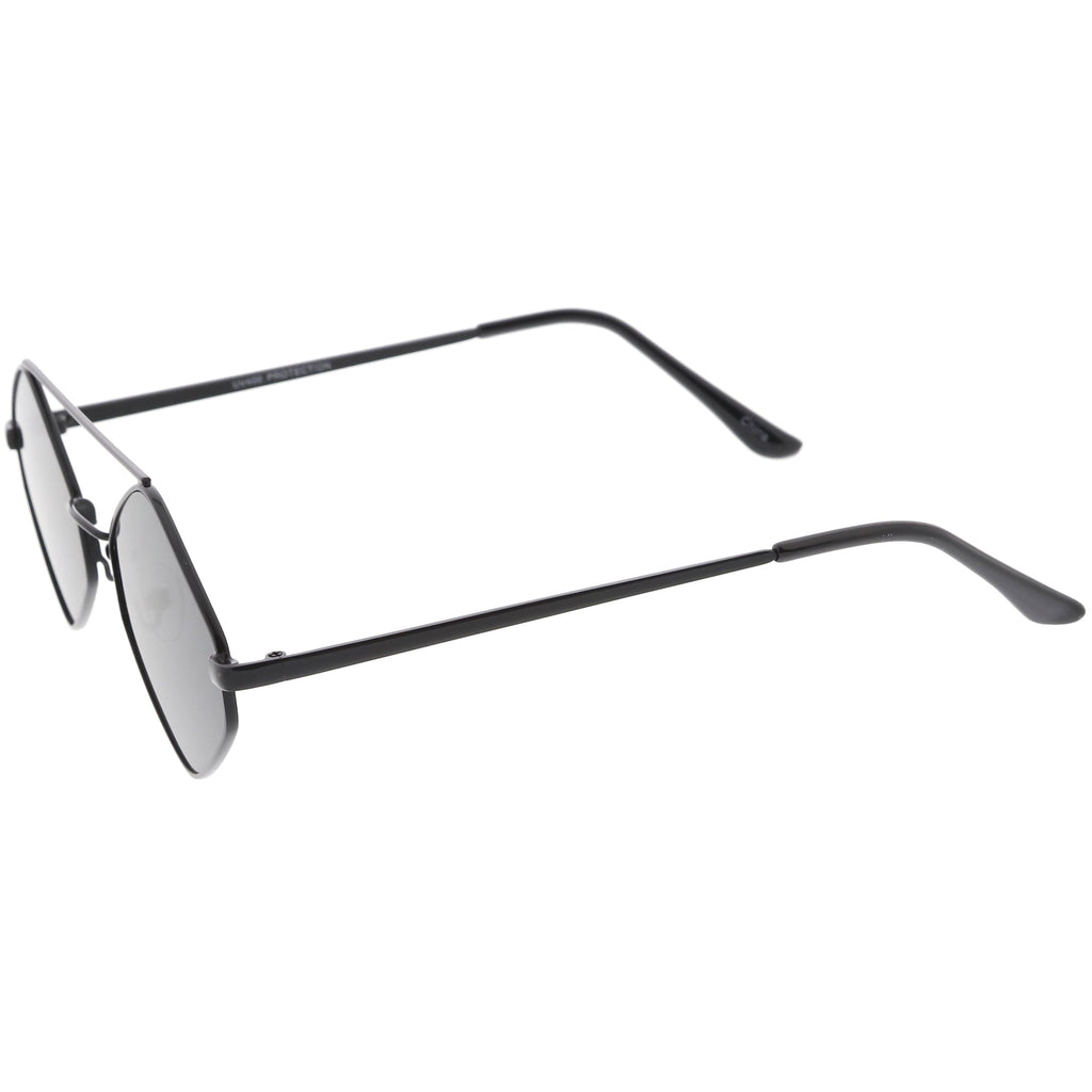 Retro Geometric Hexagon Diamond Shaped Flat Lens Sunglasses C744