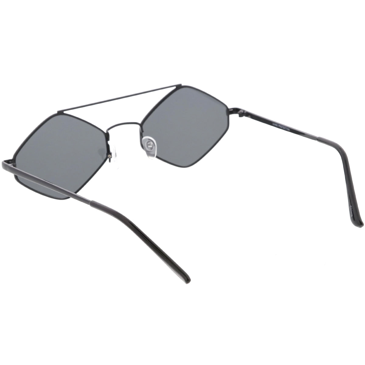 Retro Geometric Hexagon Diamond Shaped Flat Lens Sunglasses C744