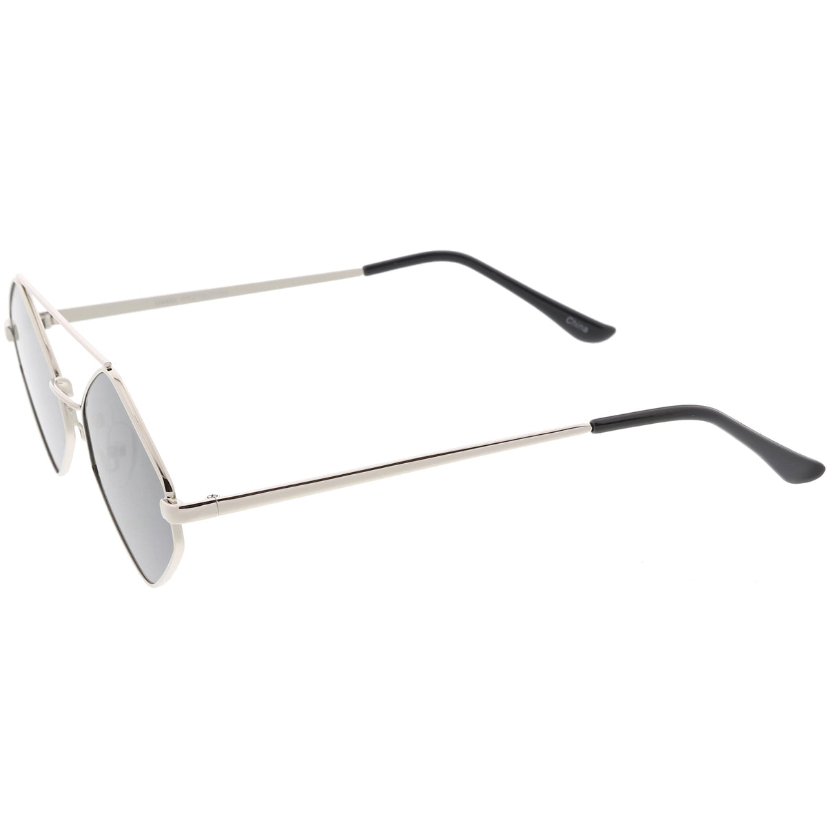 Retro Geometric Hexagon Diamond Shaped Flat Lens Sunglasses C744