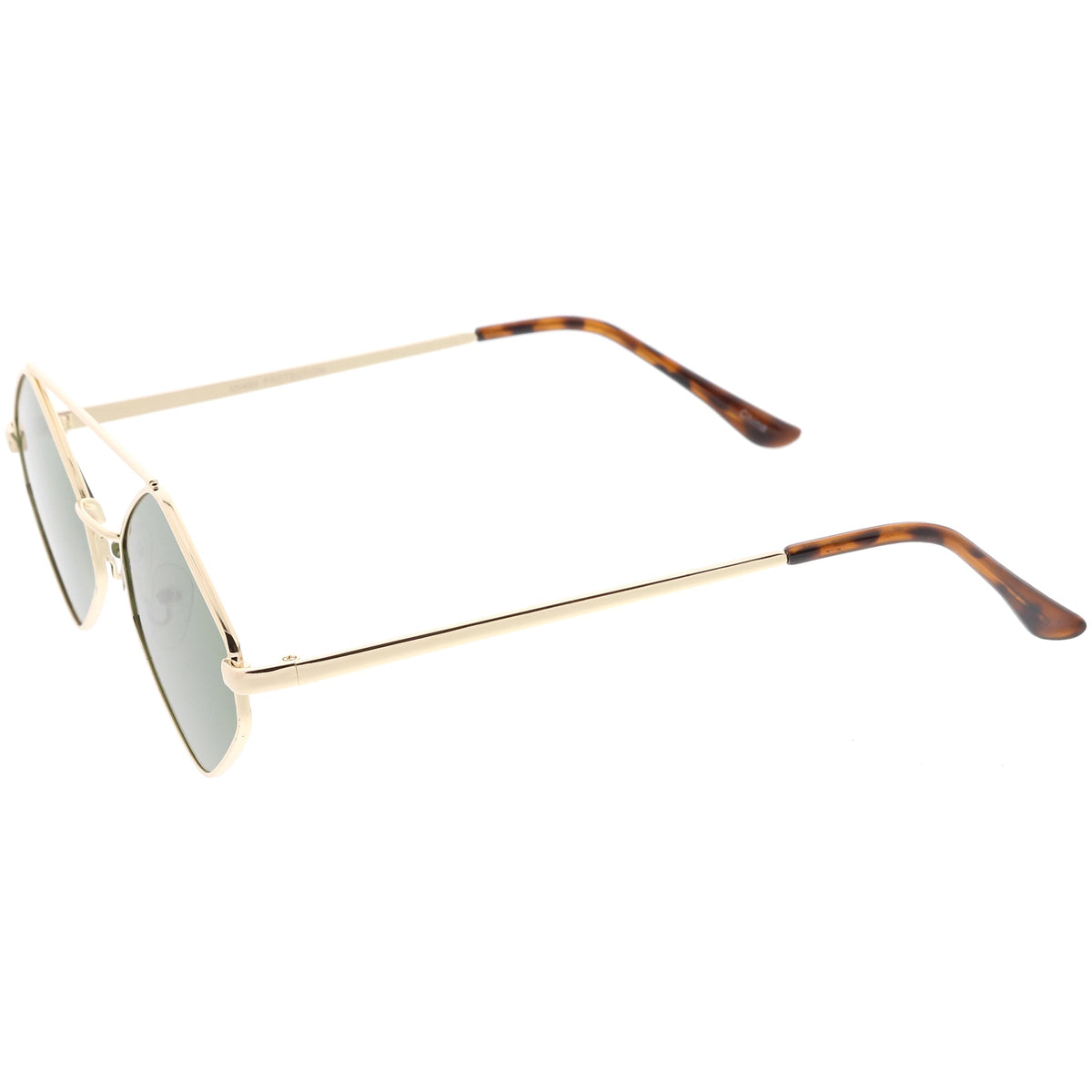 Retro Geometric Hexagon Diamond Shaped Flat Lens Sunglasses C744