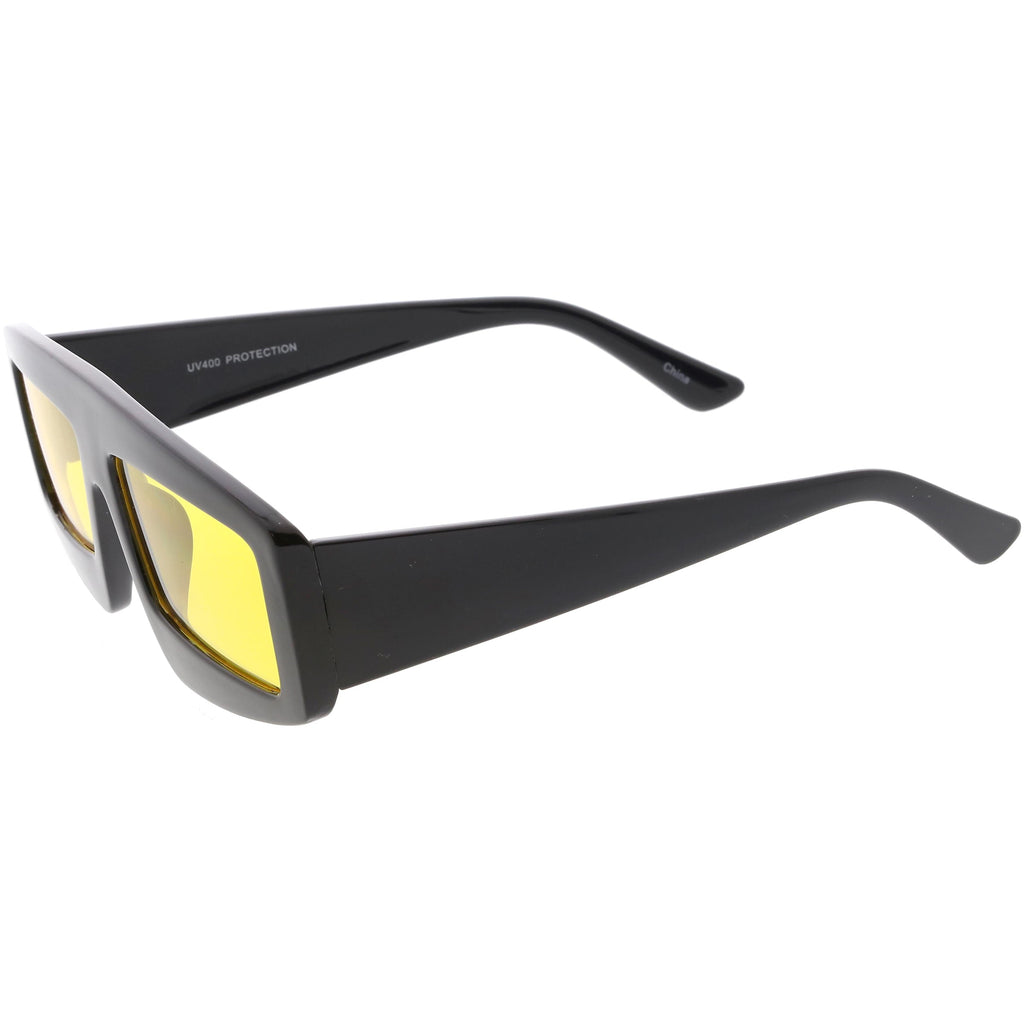 Retro Modern Rectangle Flat Lens Color Tinted Sunglasses C747