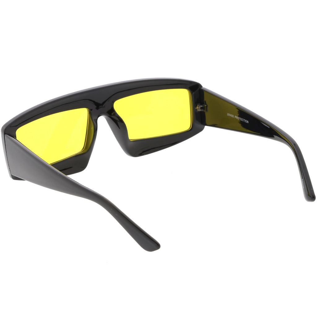 Retro Modern Rectangle Flat Lens Color Tinted Sunglasses C747