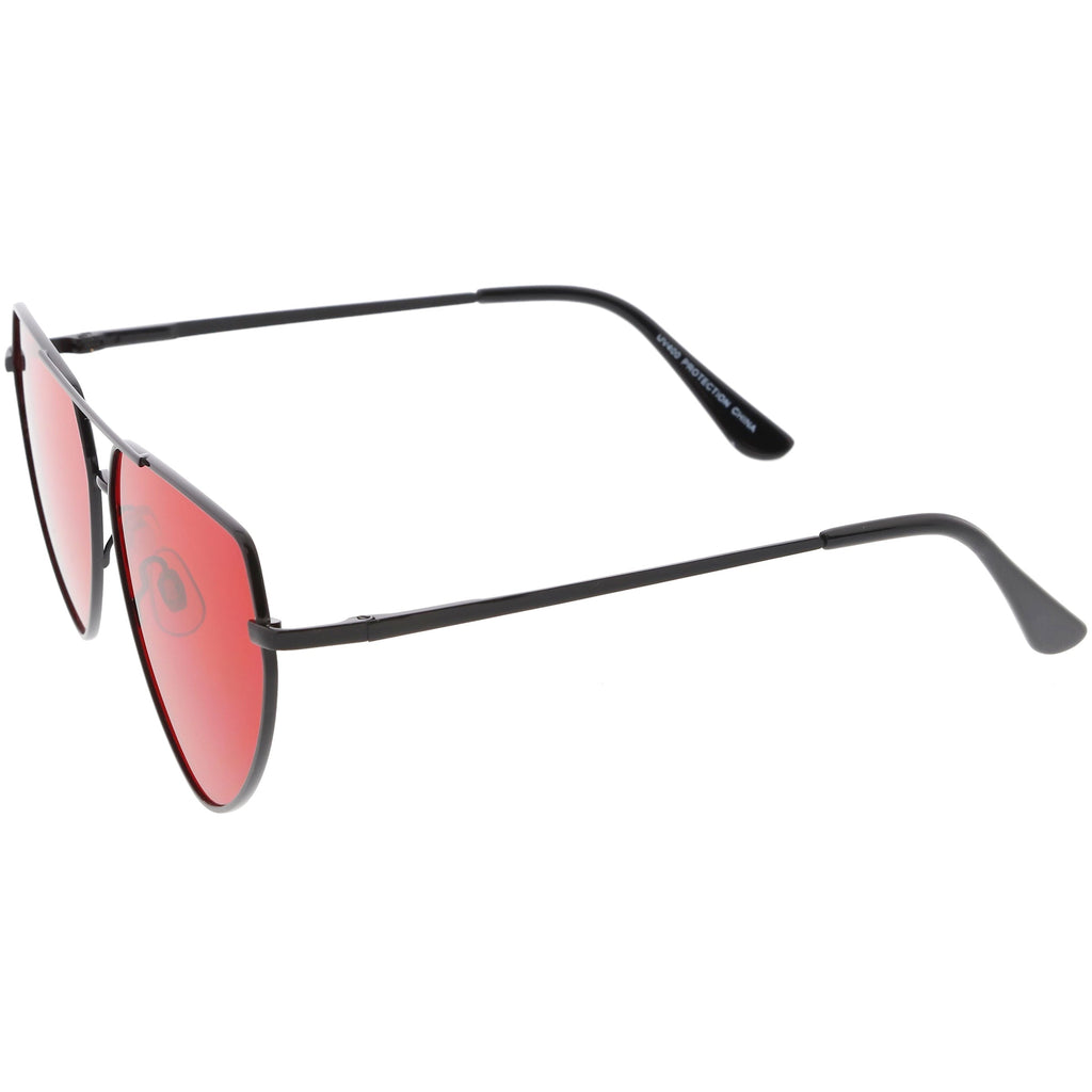 Retro Oversize Color Tone Flat Top Aviator Sunglasses C755