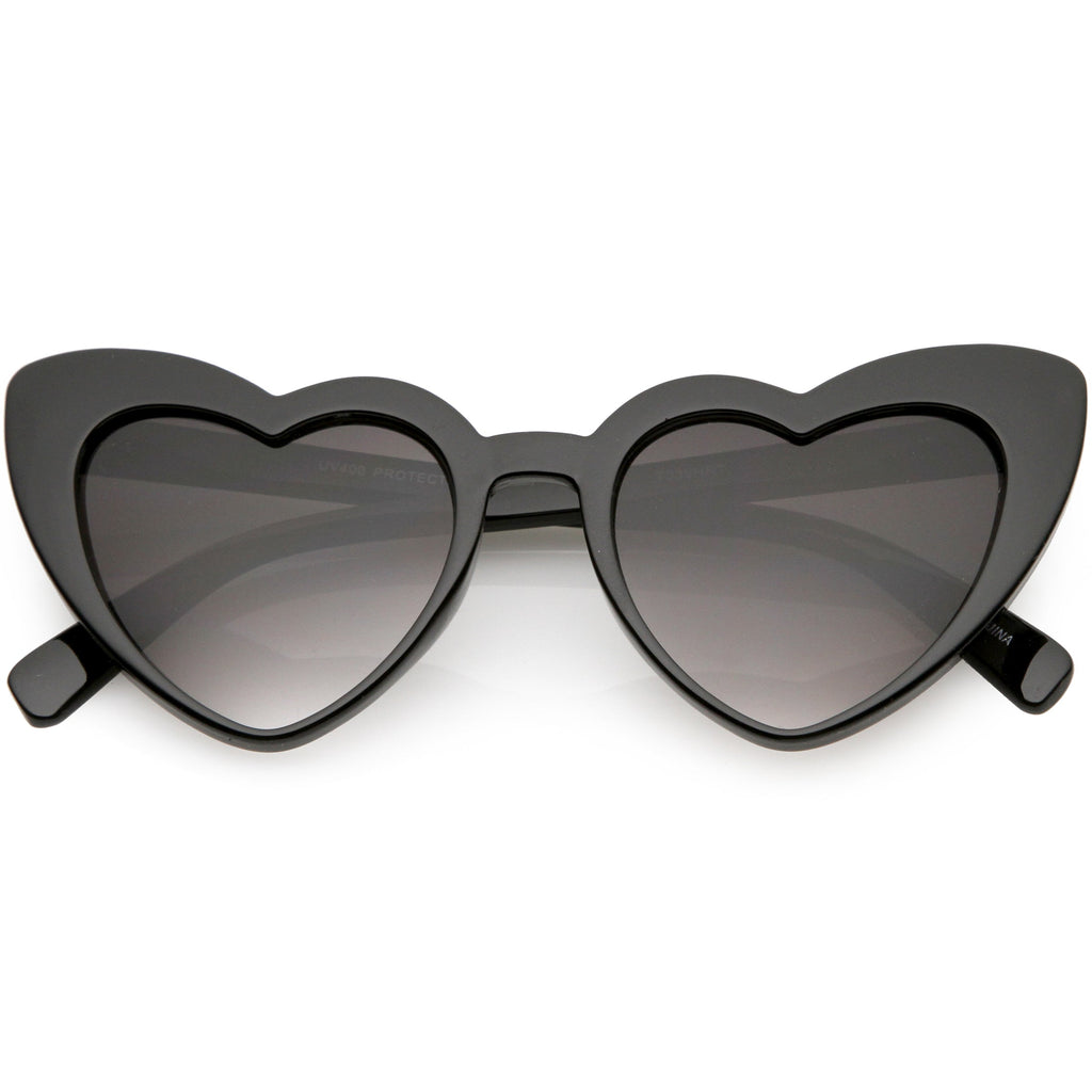 Women's Oversize Flat Lens Heart Shape Cat Eye Sunglasses C759