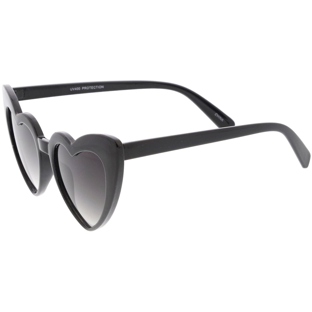 Women's Oversize Flat Lens Heart Shape Cat Eye Sunglasses C759