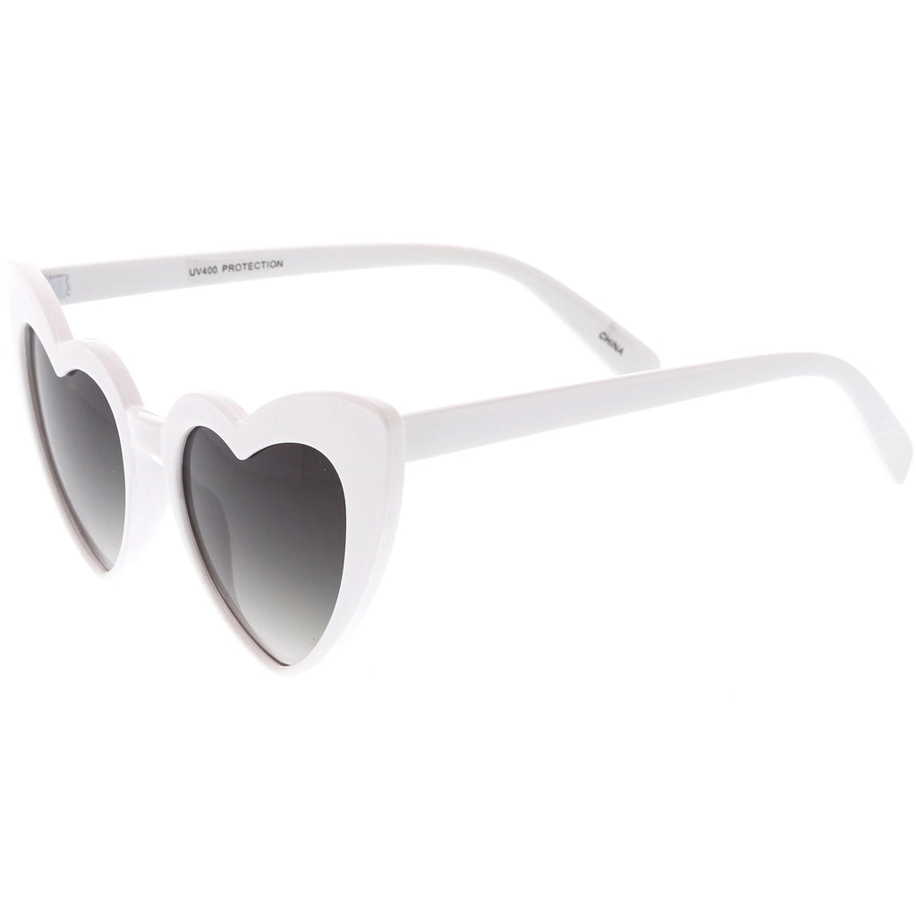 Women's Oversize Flat Lens Heart Shape Cat Eye Sunglasses C759