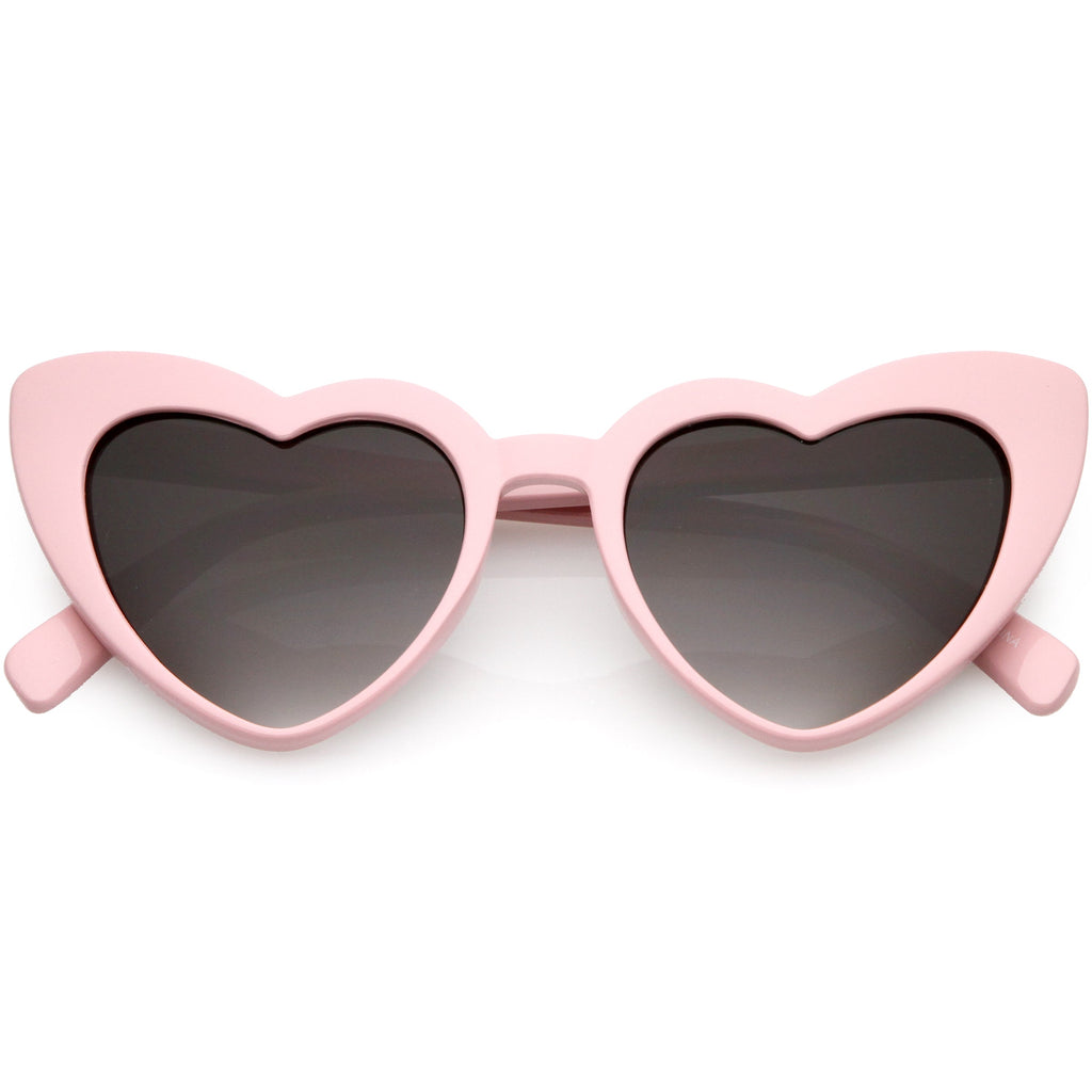 Women's Oversize Flat Lens Heart Shape Cat Eye Sunglasses C759