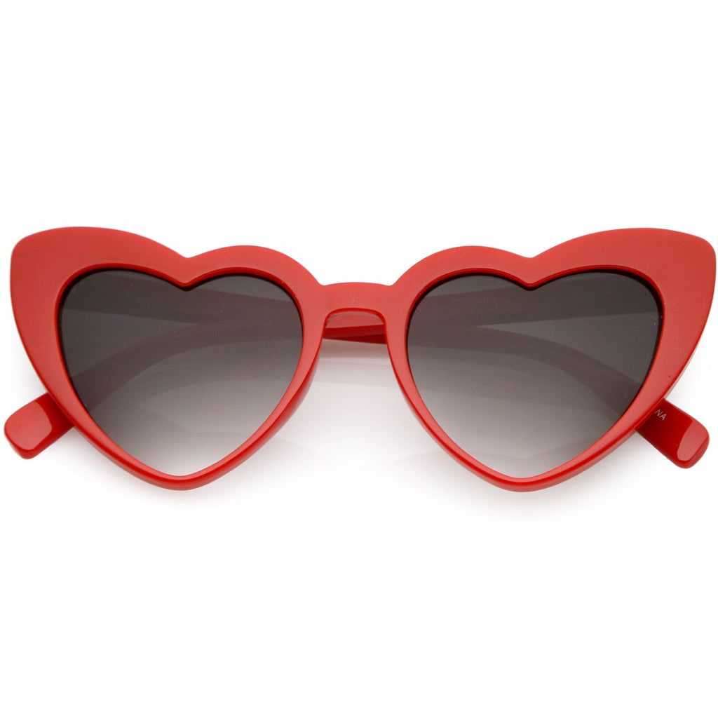 Women's Oversize Flat Lens Heart Shape Cat Eye Sunglasses C759