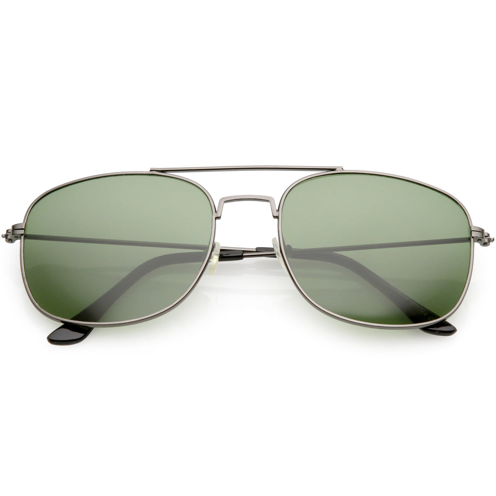 Retro Large Classic Square Metal Aviator Sunglasses C763