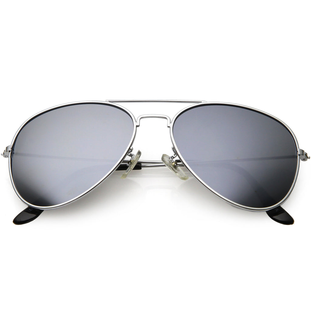 Classic Metal Silver Mirror Lens Aviator Sunglasses C781