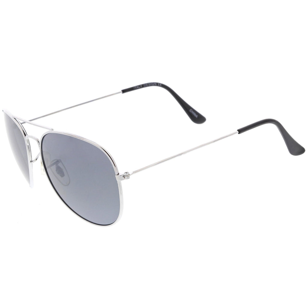 Classic Metal Silver Mirror Lens Aviator Sunglasses C781