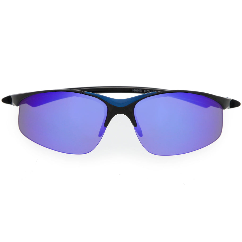Men's Lightweight Half Frame Active Sports Wrap Around Sunglasses C788