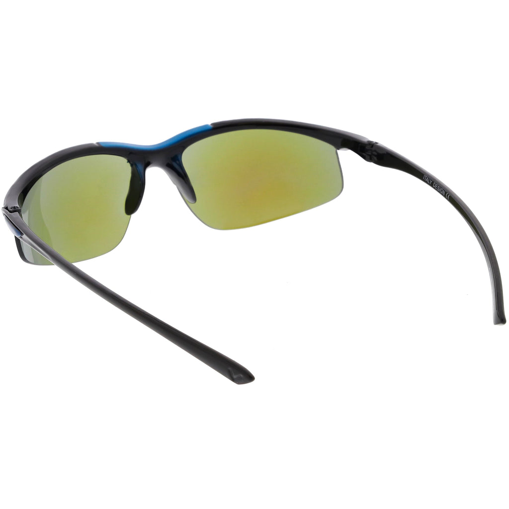 Men's Lightweight Half Frame Active Sports Wrap Around Sunglasses C788