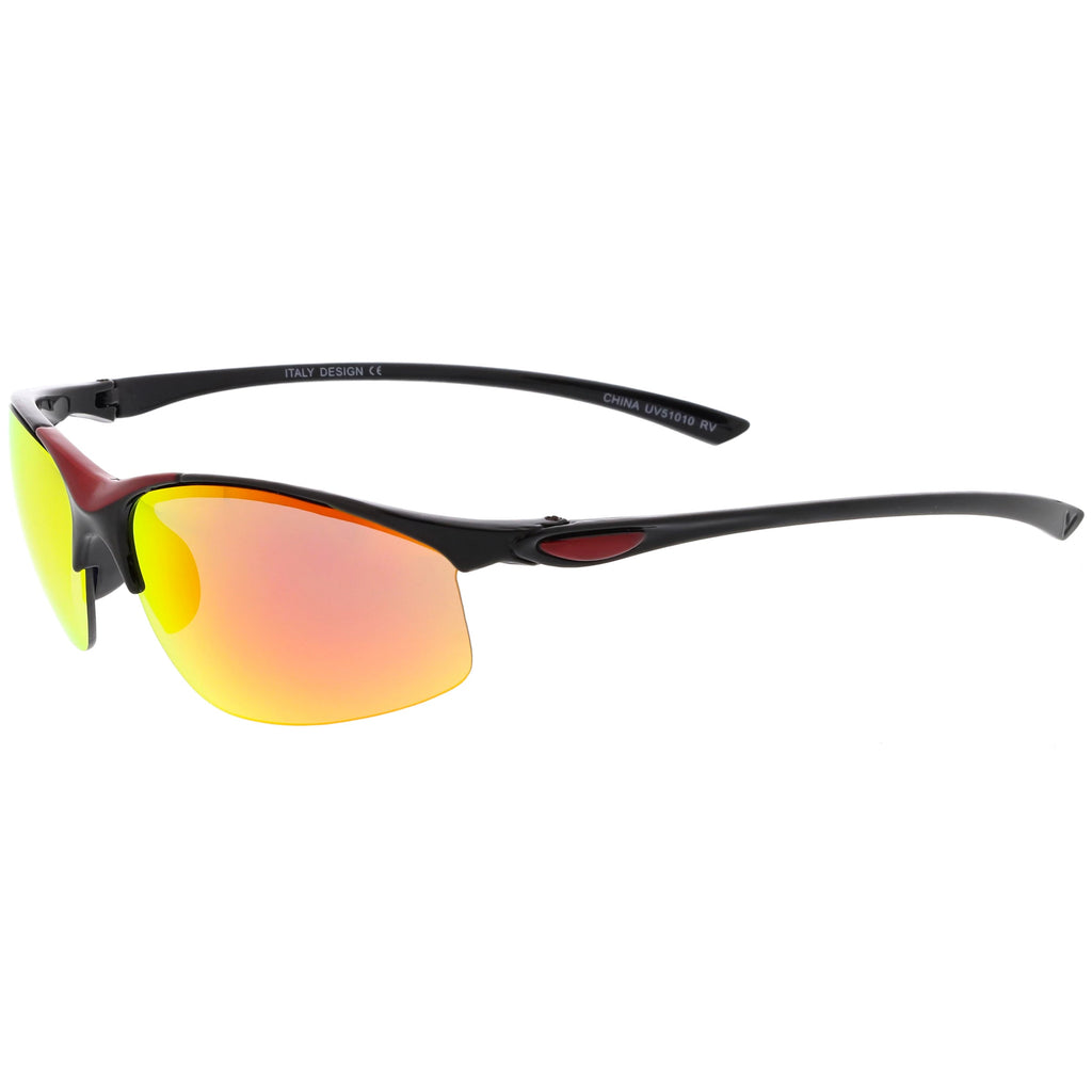 Men's Lightweight Half Frame Active Sports Wrap Around Sunglasses C788