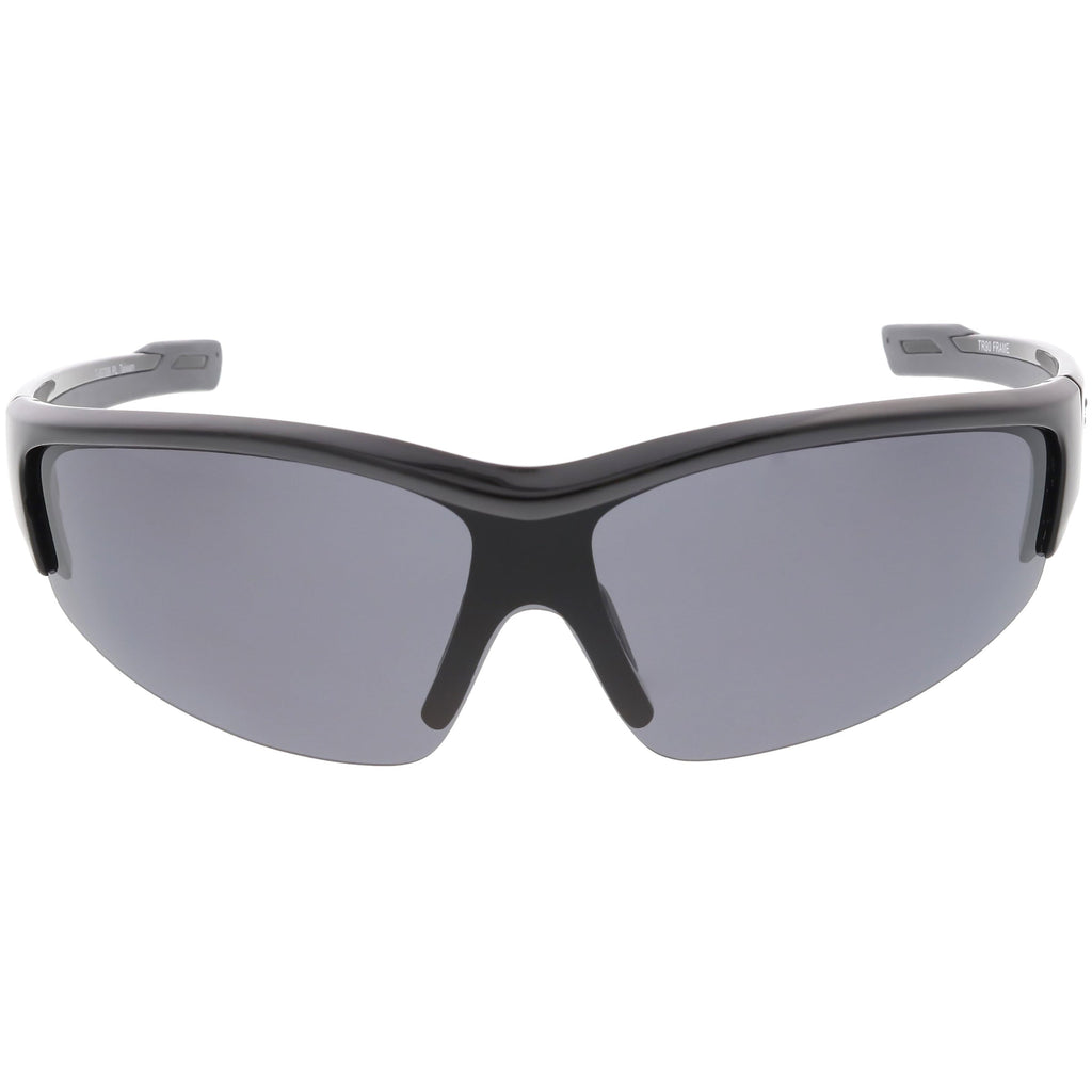Performance TR-90 Semi Rimless Sports Wrap Polarized Sunglasses C801