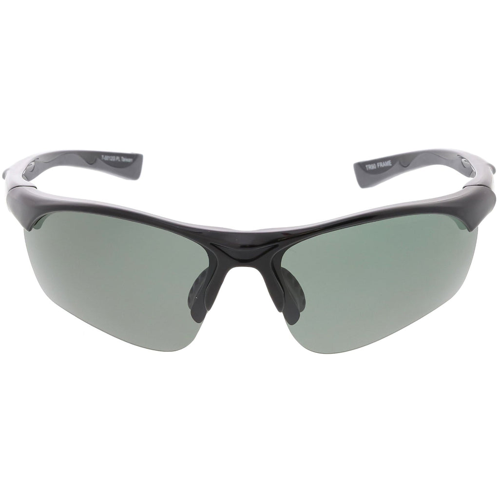 Premium Half Frame Polarized TR-90 Sports Wrap Sunglasses C818 70mm