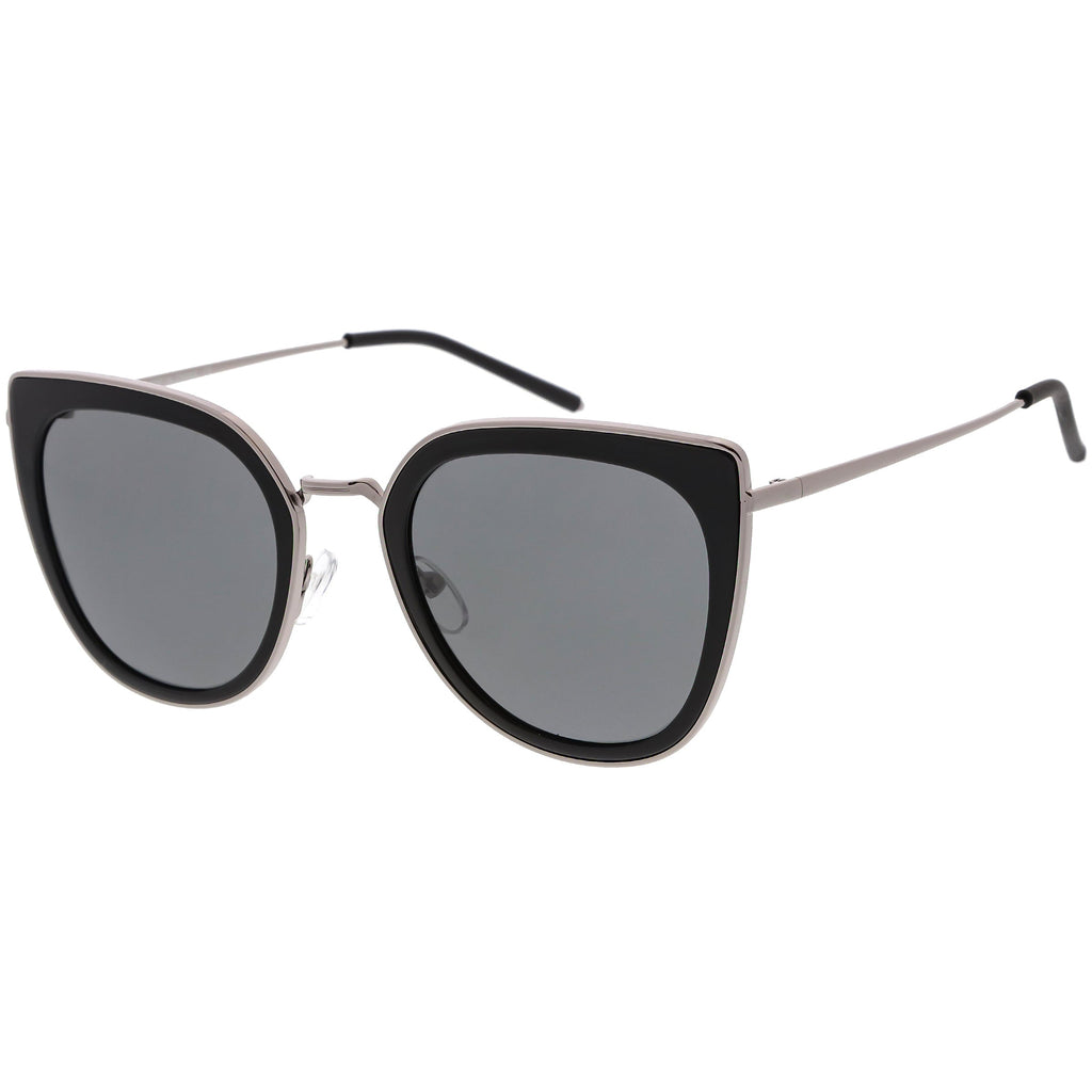 Women's Oversize Polarized Cat Eye Metal Frame Sunglasses C822