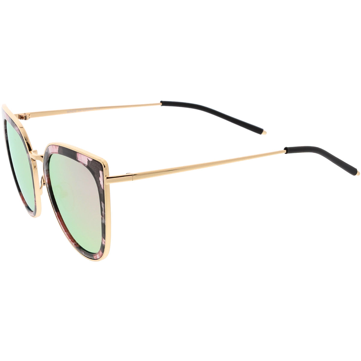 Women's Oversize Polarized Cat Eye Metal Frame Sunglasses C822