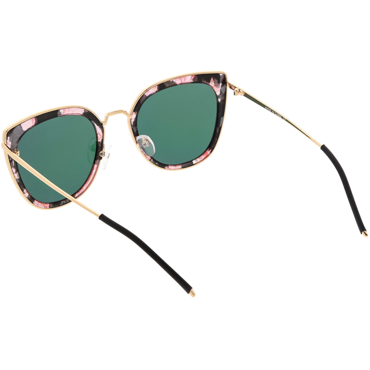 Women's Oversize Polarized Cat Eye Metal Frame Sunglasses C822