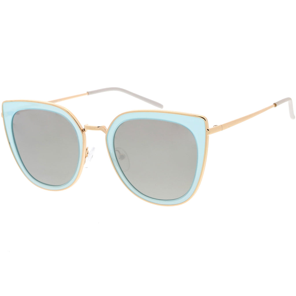 Women's Oversize Polarized Cat Eye Metal Frame Sunglasses C822